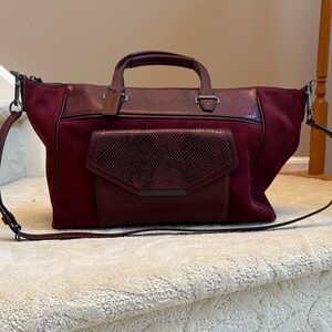 Coach Burgundy Suede and Leather Satchel